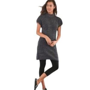 Athleta Sweater Dress Small Grey White Marled 100% Merino Wool Pinewood NWOT NEW